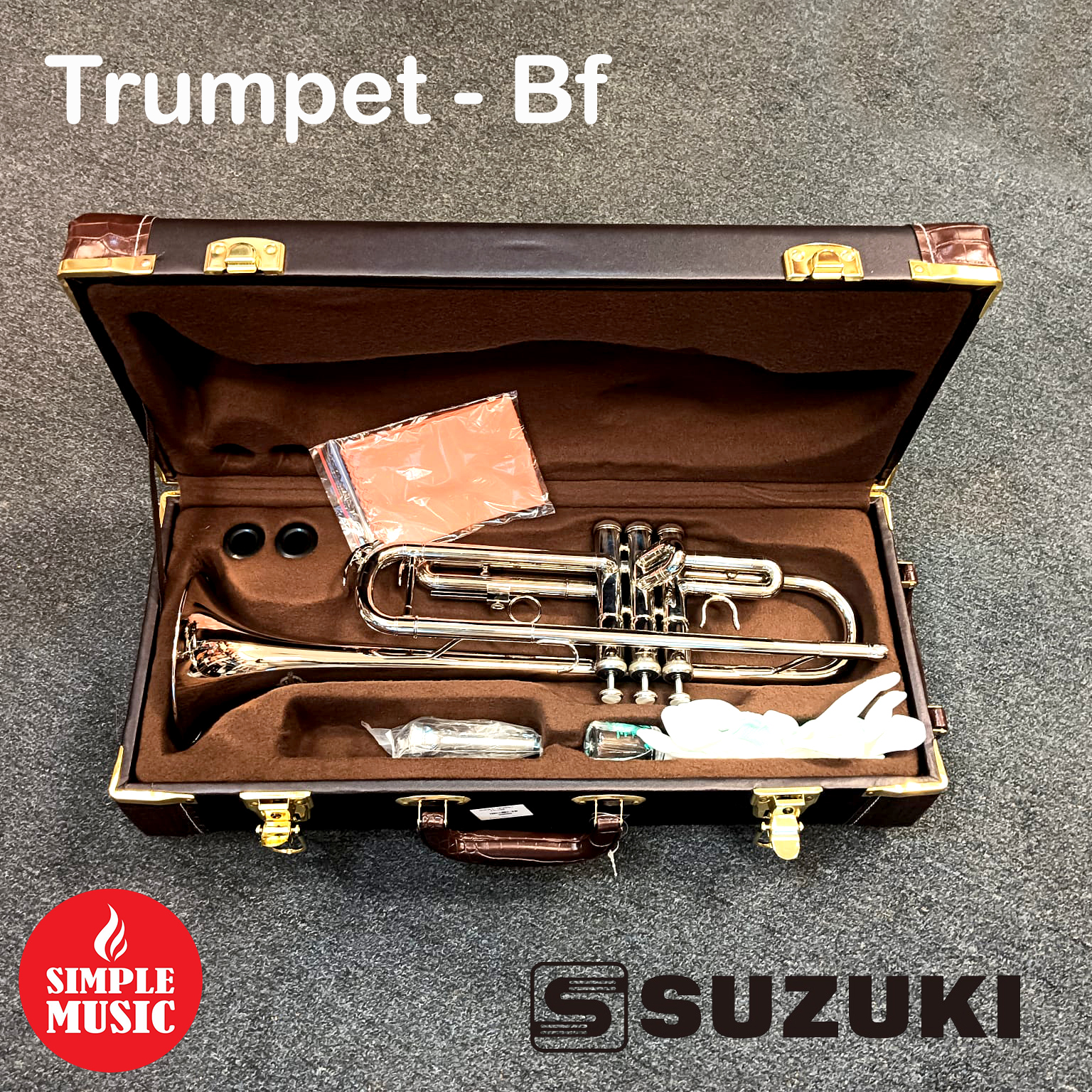 SUZUKI Silver Plated Musical Trumpet Bb Pitch Silver With Case